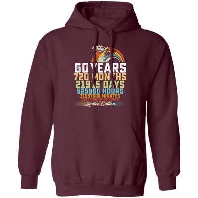 Birthday Gift, 60 Years Birthday Gift, 720 Months Love Gift, Vintage 60th Gift Pullover Hoodie