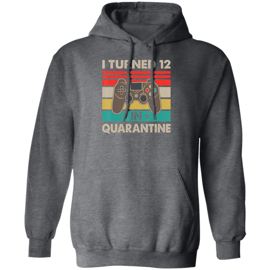 I Turned 12 In Quarantine Vintage 12th Birthday Pullover Hoodie