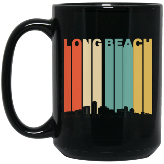 Retro Style Long Beach California Skyline