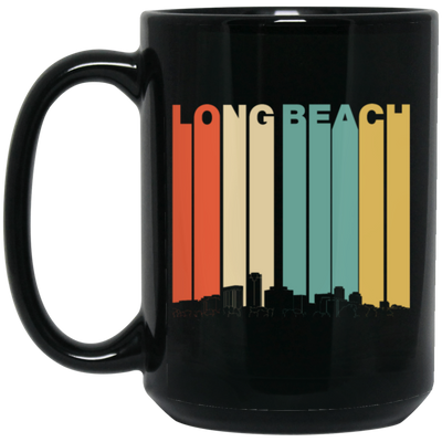 Retro Style Long Beach California Skyline
