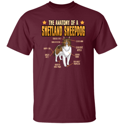 Funny Dog Shetland Sheepdog Lover Anatomy Gift Unisex T-Shirt