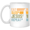 Love Jesus Eat Sleep Jesus Repeat God Faith Christian Retro Gift