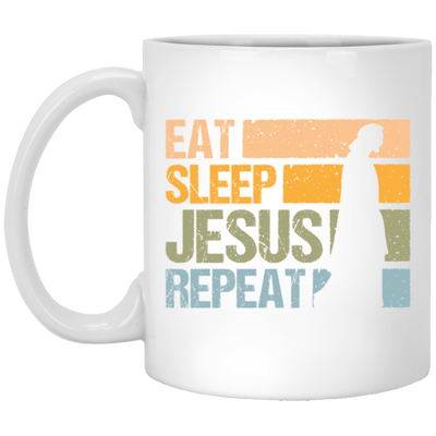 Love Jesus Eat Sleep Jesus Repeat God Faith Christian Retro Gift