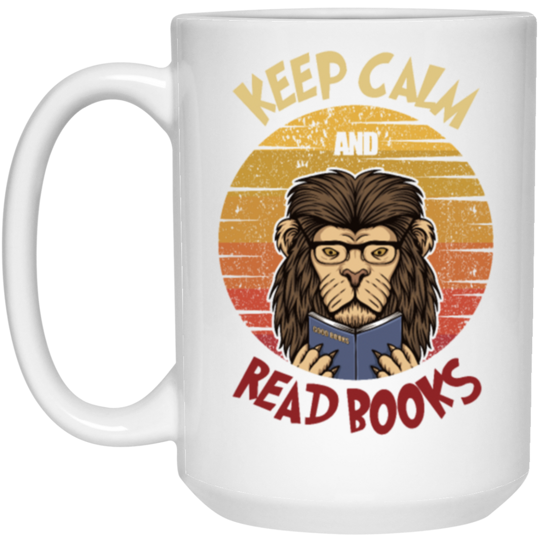Books Reading Retro Glasses Lion Bookworm Vintage
