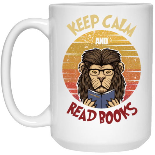 Books Reading Retro Glasses Lion Bookworm Vintage