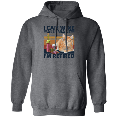 I Can Wine All I Want, I'm Retired Retro, Retirement Pullover Hoodie