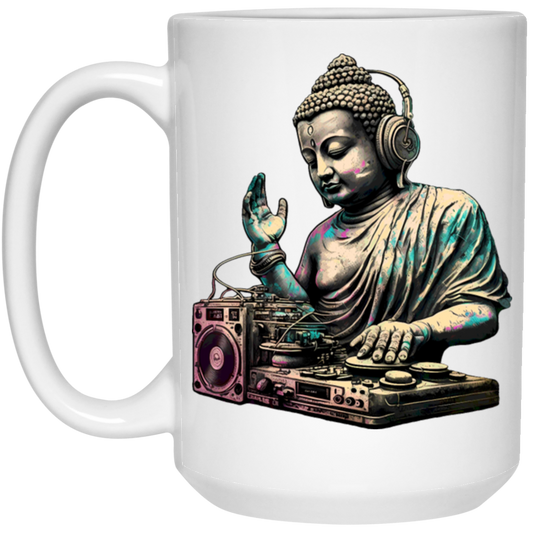 Buddha Gift, Best Buddha, Buddha Do DJ, Buddha Is A DJ, Buddha Lover, Love Music White Mug