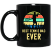 Tennis Dad, Retro Dad Tennis Gift, Vintage Tennis Black Mug