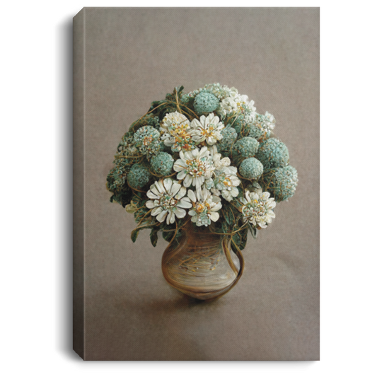 Bouquet Of Chrysanthemum And Gypsophila In Vintage