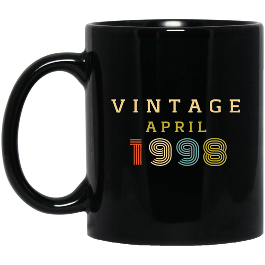 Birthday Gift Vintage 1998 April Black Mug