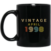 Birthday Gift Vintage 1998 April Black Mug