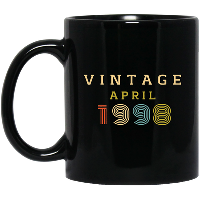 Birthday Gift Vintage 1998 April Black Mug