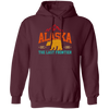 Cool Alaska The Last Frontier Grizzly Bear Souvenir Vintage Pullover Hoodie