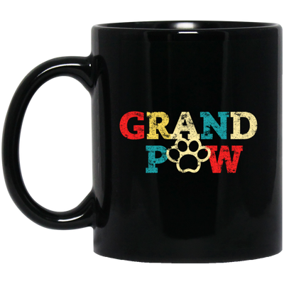 Retro Grandpaw, Grand Paw Vintage Black Mug