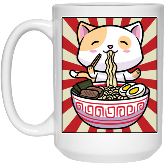 Kawaii Cat Love Ramen Japanese Noodle Lover Cartoon Cat