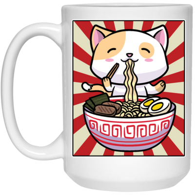 Kawaii Cat Love Ramen Japanese Noodle Lover Cartoon Cat