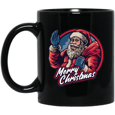 Merry Christmas Love Santa Gift Handsome Santa Black Mug