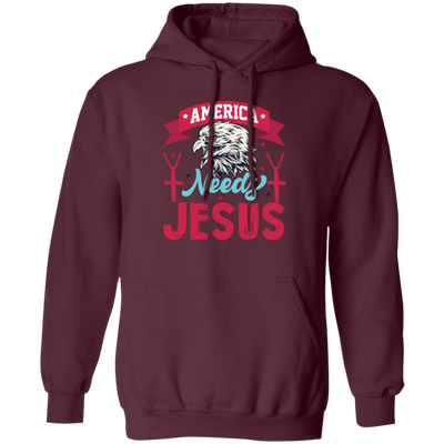 Eagle Icon, American Needs Jesus, American Eagle, Jesus Love Gift Pullover Hoodie