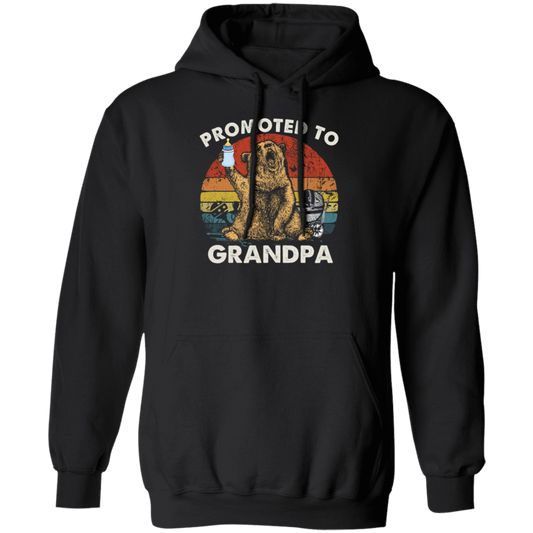 Vintage Promoted To Grandpa Bear, Bear Lover Gift In Vintage Pullover Hoodie