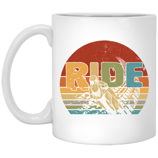 Rider Gift, Retro Ride Gift, Best Ride Ever, Ride Dirt Bike, Motorcross Lover Gift White Mug