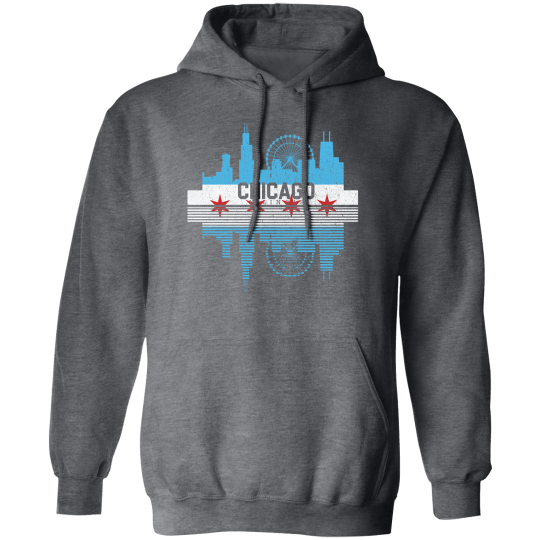 Chicago Skyline Shirt Silhouette IL City Flag Gift