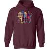 Design For Skier Born To Ski Colorful Ski Gift Birthday New Year Day Pullover Hoodie