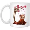 Cute Red Panda Bear, Cherry Blossom Flowers, Sakura Art Gift