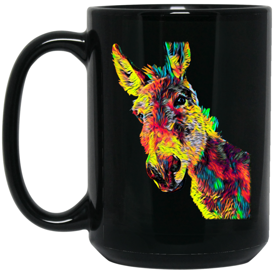 Donkey Colored Design Jackass Mule For Animal Lovers Owners True Friend Colorful Black Mug