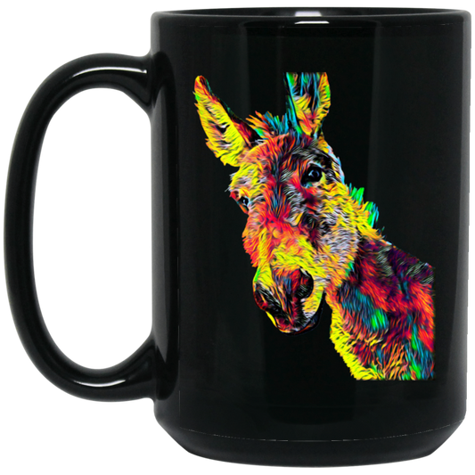 Donkey Colored Design Jackass Mule For Animal Lovers Owners True Friend Colorful Black Mug