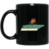 Retro Tennessee Biker Love Mountain Biking Black Mug