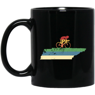 Retro Tennessee Biker Love Mountain Biking Black Mug