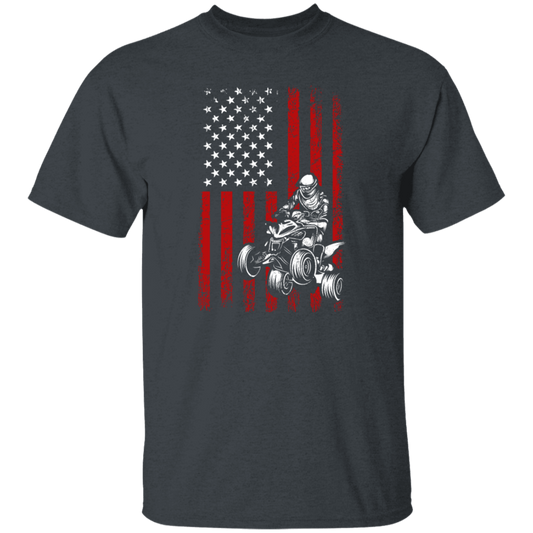 American Flag, Quad Bike Lover, Racing Boy, Gift For American Racing Man Unisex T-Shirt