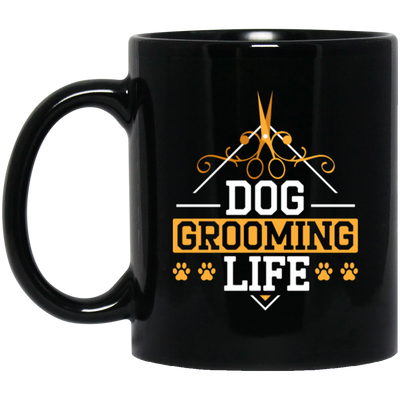 Love Dog Vintage Style, Dog Grooming Life, Retro Dog Lover Black Mug