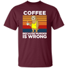 Coffee Lover Gift, Coffee because Murder Is Wrong, Retro Sloth, Sloth With Coffee Unisex T-Shirt