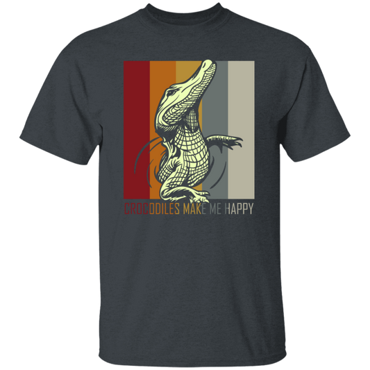 Green Crocodile Vintage Alligator Wildlife Animal Unisex T-Shirt