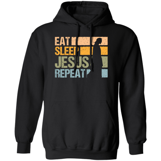 Love Jesus Eat Sleep Jesus Repeat God Faith Christian Retro Gift