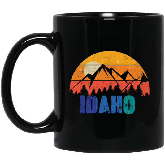 Retro Vintage Idaho With Mountain And Forest