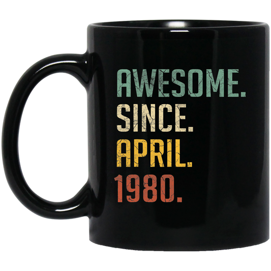 Awesome Since April 1980 Retro Gift Black Mug