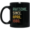 Awesome Since April 1980 Retro Gift Black Mug