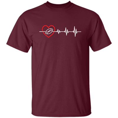 Football Lover, Best American Football, USA Football Heartbeat, Love Sport In Heart Unisex T-Shirt