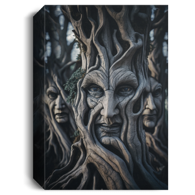 Ent Forest, Multiple Rows Of Trees With Gnarly Faces Canvas