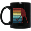 Retro Hockey Player, Field Hockey Indoor Hockey Black Mug