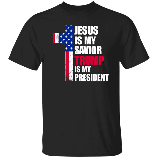 This unisex t-shirt is perfect for Jesus Lovers, professing that Jesus is their Savior and that they love President Trump. Show your Christian faith and your political convictions in one comfortable and stylish t-shirt.