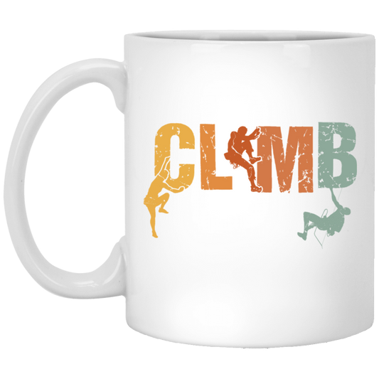 Retro Climb, Love To Climb, Climber Gift, Best Climb Ever, Best Sport, Climb Vintage White Mug