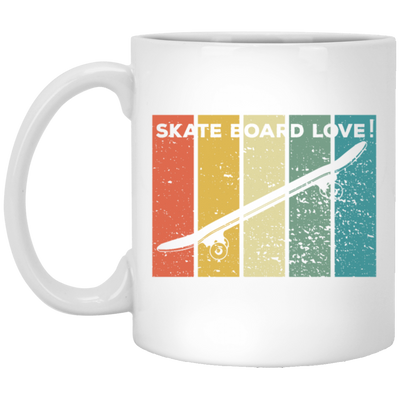 Skater Love Gift, Skateboard Lover, Retro Skate Love, Best Sport Skate White Mug