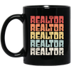 Vegetarian Realtor, Vintage Vegan Realtor, Love Realtor Black Mug