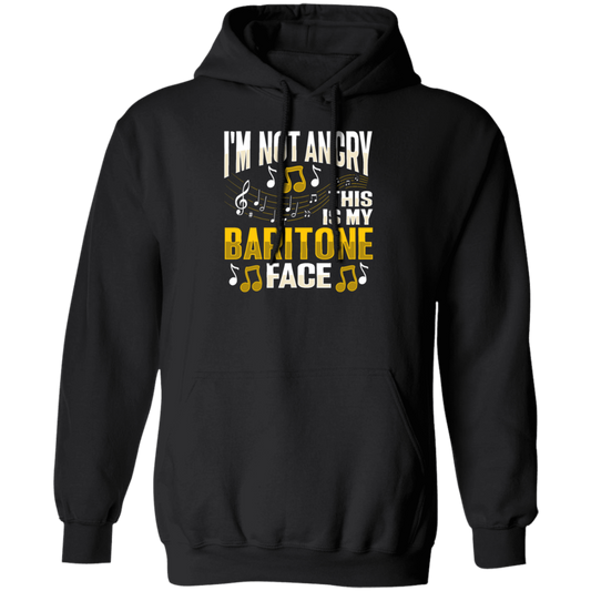 I Am Not Angry, This Is My Baritone Face, Music Love Gift, I Love Baritone Pullover Hoodie