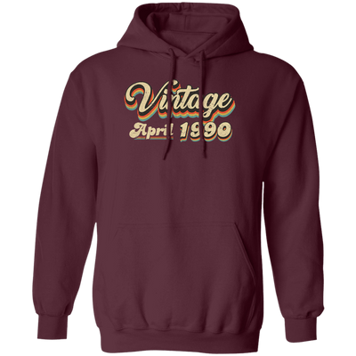 Birthday Gift Vintage April 1990 Pullover Hoodie