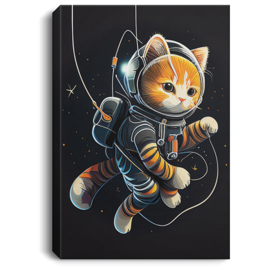 Cute Cat With Astronaut Suit In The Space Big Cute Eyes