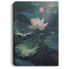 A Close Up Of Lotus Leaf And Lotus Flower In Summer, Muted Colors Canvas